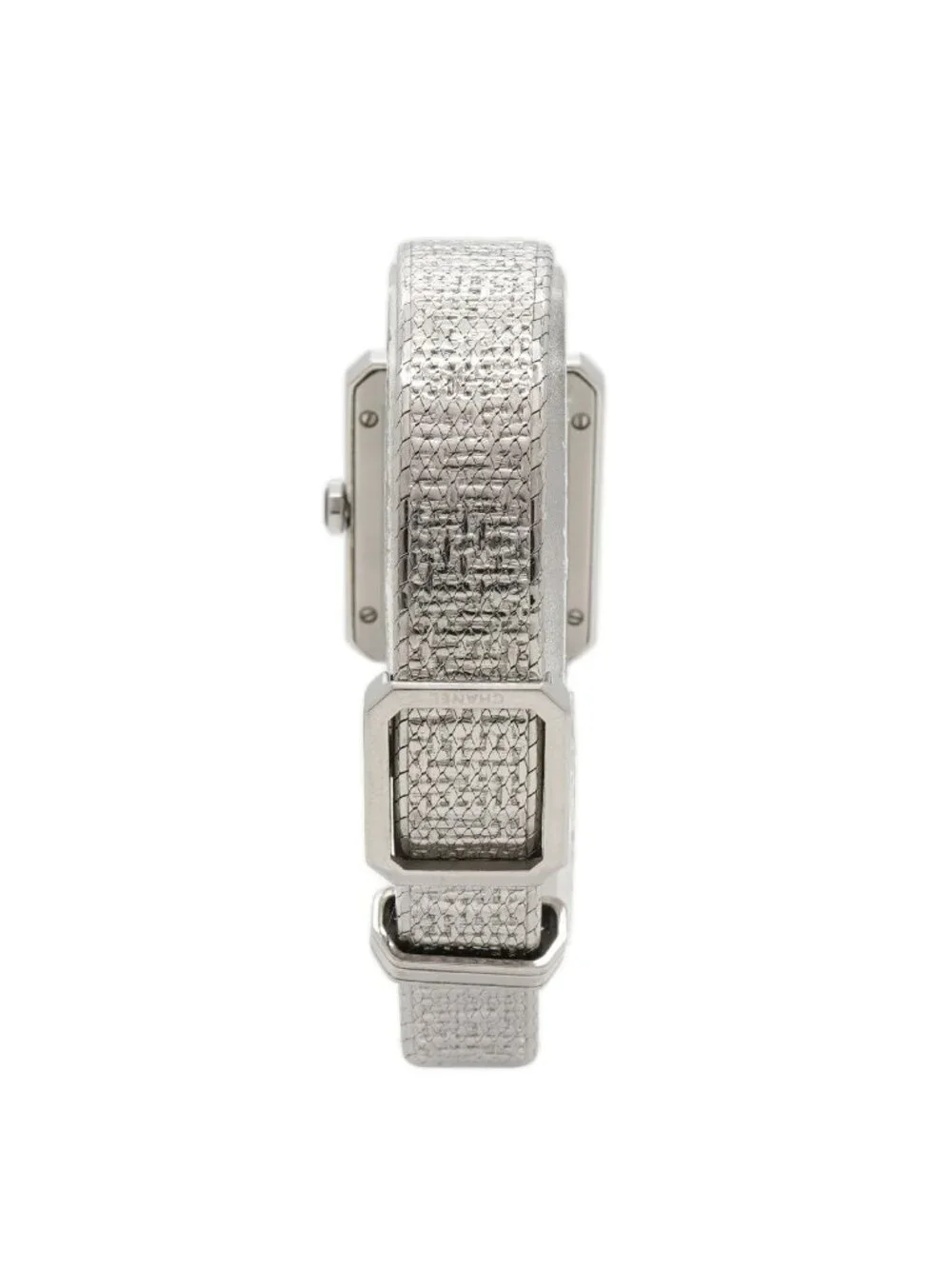 Chanel Boyfriend Tweed Diamond Bezel Black Dial Watch
